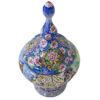 Handcrafted Persian Copper Sugar Bowl with Lid - Minakari Enameled Tarkibi