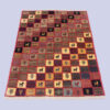Genuine Persian Gabbeh Wool Rug Handwoven with Checkered Animal Motifs