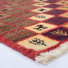 Genuine Persian Gabbeh Wool Rug Handwoven with Checkered Animal Motifs