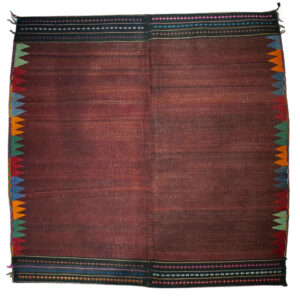 Genuine Persian Kilim Rug with Cotton Handwoven in Kerman Crimson