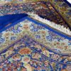 Genuine Persian Silk Carpet Hand-Knotted in Ghom Floral Blue