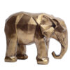 Geometric Golden Elephant Cubism Figurine - Artistic Sculpture