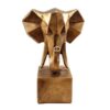 Geometric Golden Rhinoceros Cubism Figurine - Artistic Highlight