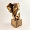 Geometric Golden Rhinoceros Cubism Figurine - Artistic Highlight