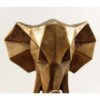 Geometric Golden Rhinoceros Cubism Figurine - Artistic Highlight