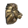 Geometric Lion Cubism Figurine Golden - Cubist Art Sculpture