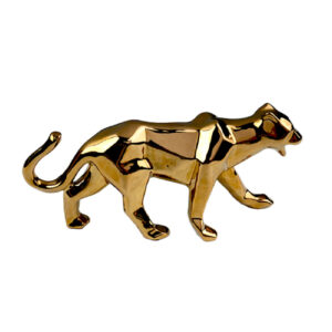 Geometric Tiger Figurine Golden for Home Decor