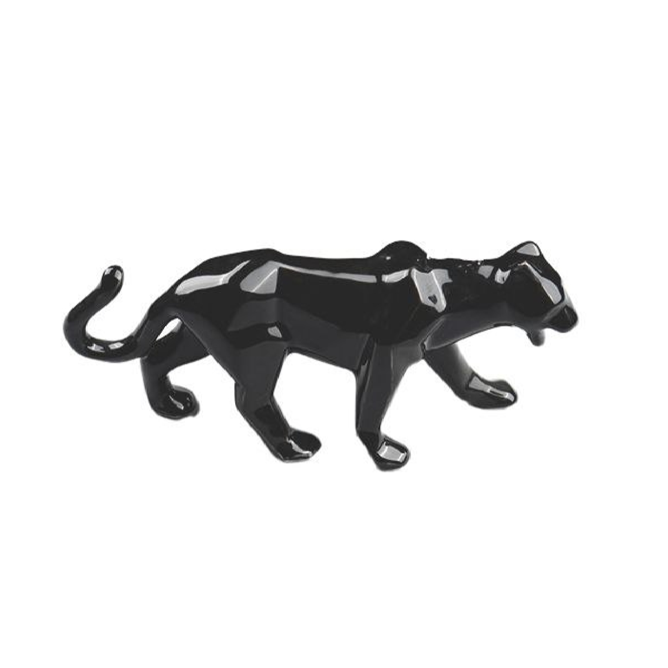 Geometric Tiger Cubism Figurine Golden – Modern Cubist Figure