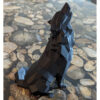 Geometric Black Wolf Cubism Figurine - Artistic Sculpture