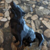 Geometric Black Wolf Cubism Figurine - Artistic Sculpture