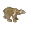 Geometric Golden Bear Cubism Figurine - Unique Accent