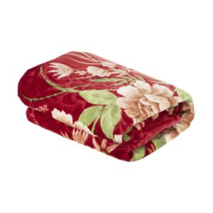 Golbaft Persian Single Bed Blanket Floral Design Red