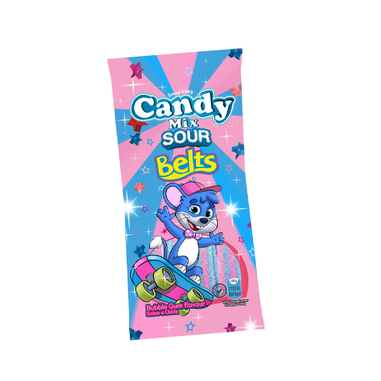 Halal Gummy Candy – Bubble Gum Flavored Sticks – Marabo (85g, x10)