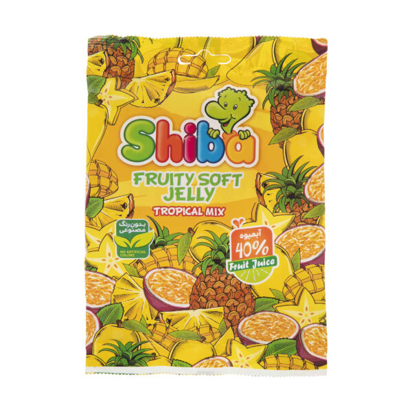 Halal Gummy Candy - Tropical Mix Soft Jelly - Shiba (160g, x15)
