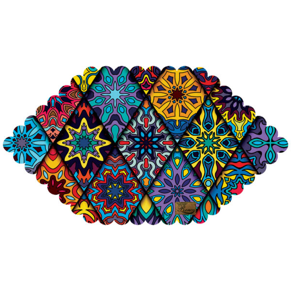 Hexagon Velvet Tablecloth Persian Elegance in Geometric Design