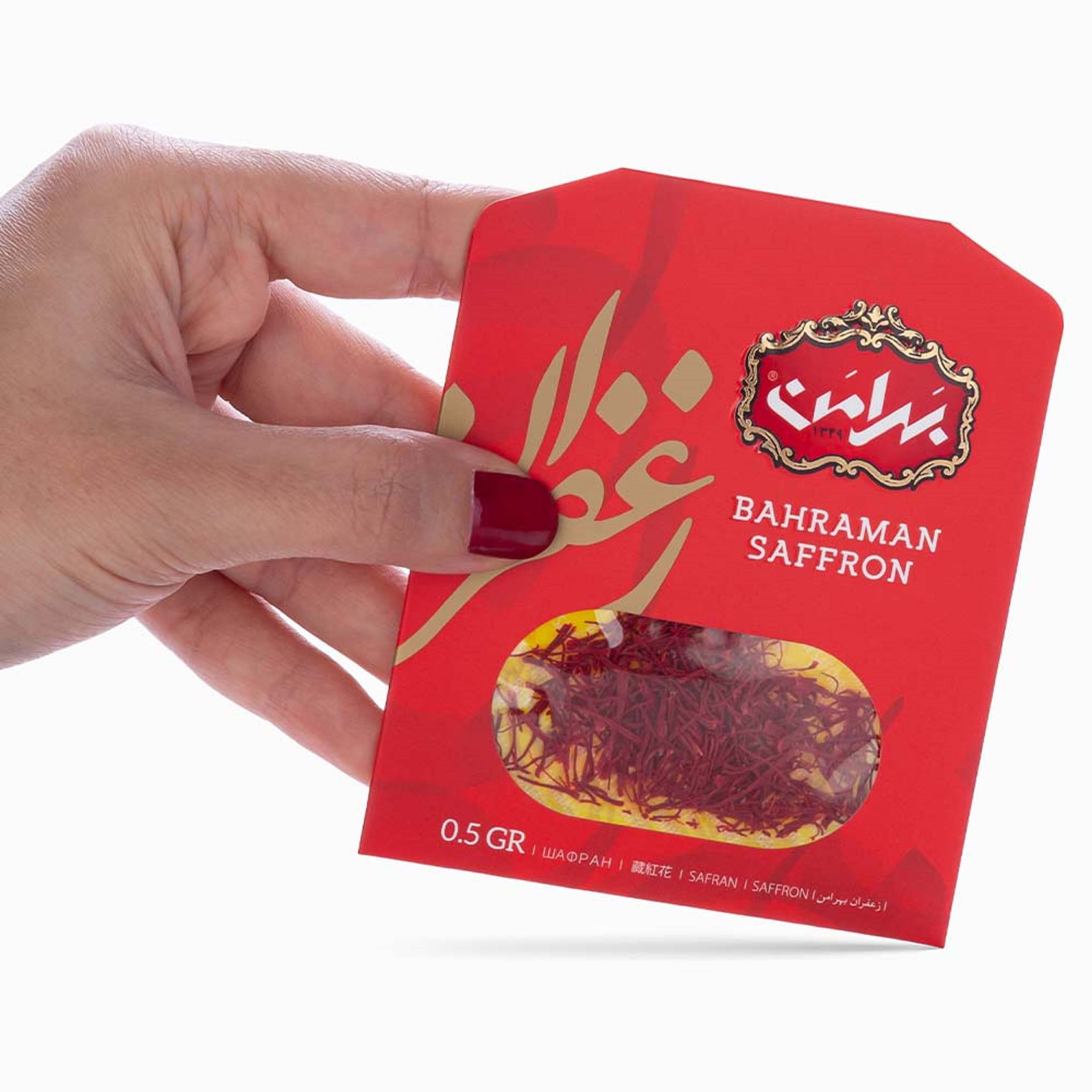 Authentic Iranian Sargol Saffron Bahraman 0.5 Gram