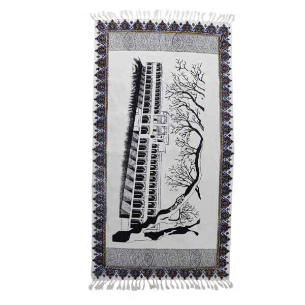 Islamic Prayer Mat Padded Sajadah Kalamkari Khajoo Bridge Gray