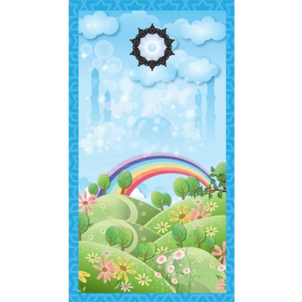 Islamic Prayer Mat Sajadah for Kids Rainbow Blue