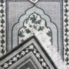 Islamic Prayer Mat Padded Velvet Sajadah Floral Design Gray