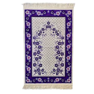 Islamic Prayer Rug Janamaz Floral Bordered Purple