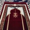 Islamic Prayer Velvet Rug Sajadah Traditional Crimson