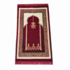 Islamic Prayer Velvet Rug Sajadah Traditional Crimson