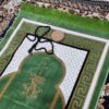 Islamic Prayer Velvet Rug Sajadah Traditional Crimson