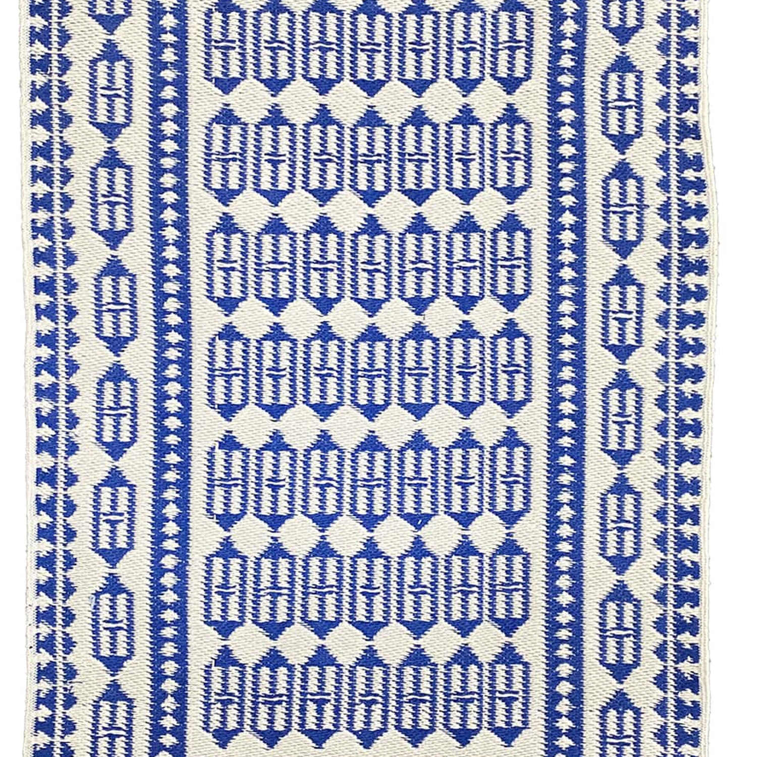 Persian Prayer Rug Handwoven Sajada Blue & White