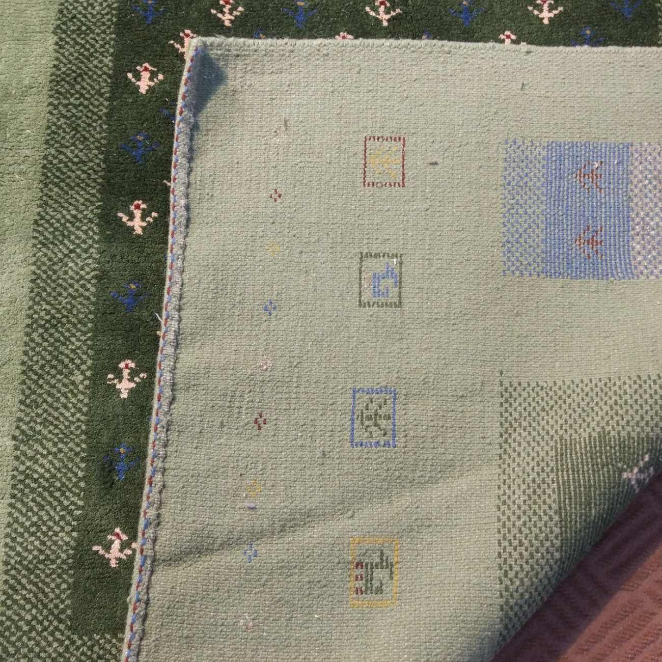 Persian Gabbeh Wool Rug Handwoven in Fars Kashkuli Animal Motifs