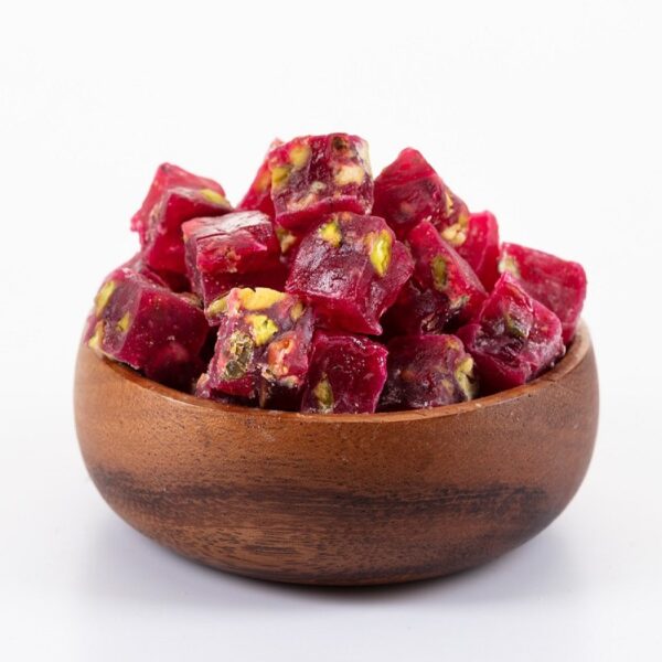 Lokum Turkish Delight with Pomegranate Flavor & Pistachio - 500g