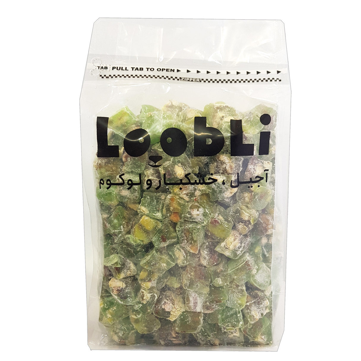 Lokum Turkish Delight with Sour Apple Flavor & Pistachio – 500g