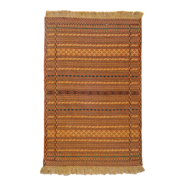 Original Persian Wool Kilim Rug Handwoven in Khorasan Striped