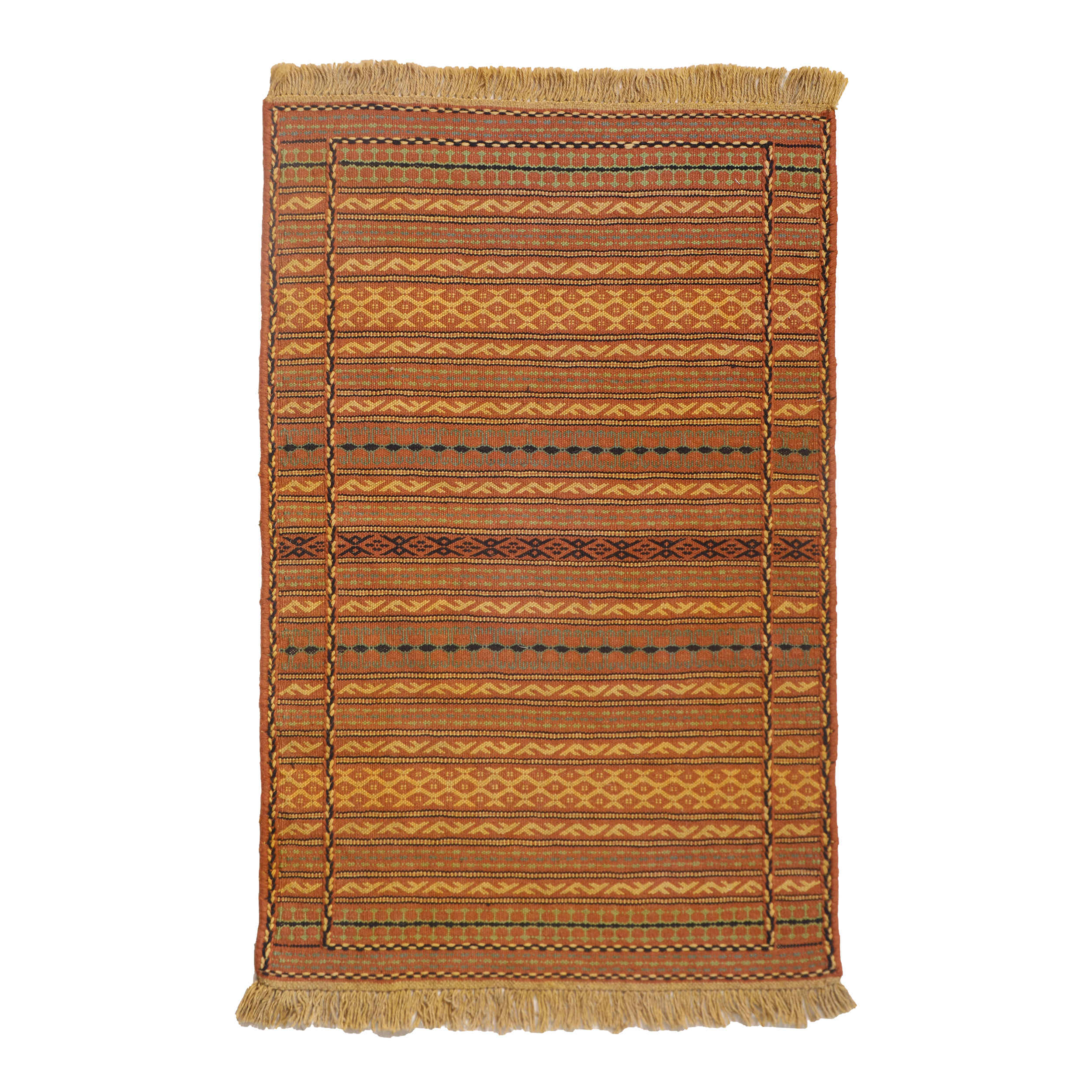 Original Persian Wool Kilim Rug Handwoven in Khorasan Striped