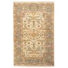 Original Persian Wool Carpet Hand-Knotted in Shiraz Bordered Cream