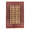 Persian Carpet with Wool Hand-Knotted Genuine in Golestan Torkaman Red