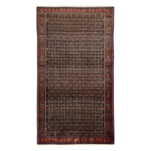 Persian Carpet with Wool Original Hand-Knotted in Kurdistan Herati Brown