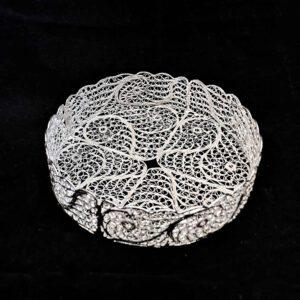 Persian Filigree Malileh-Kari Handcrafted Silver Fruit Bowl