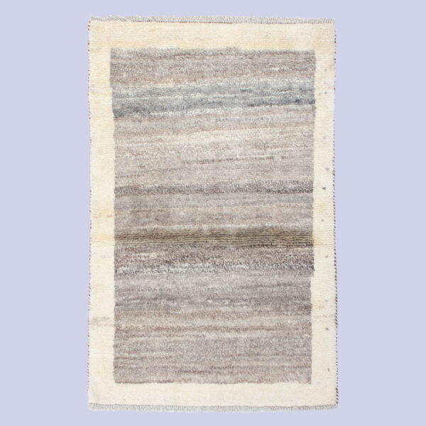 Genuine Persian Gabbeh Wool Rug Handwoven Bordered Brown