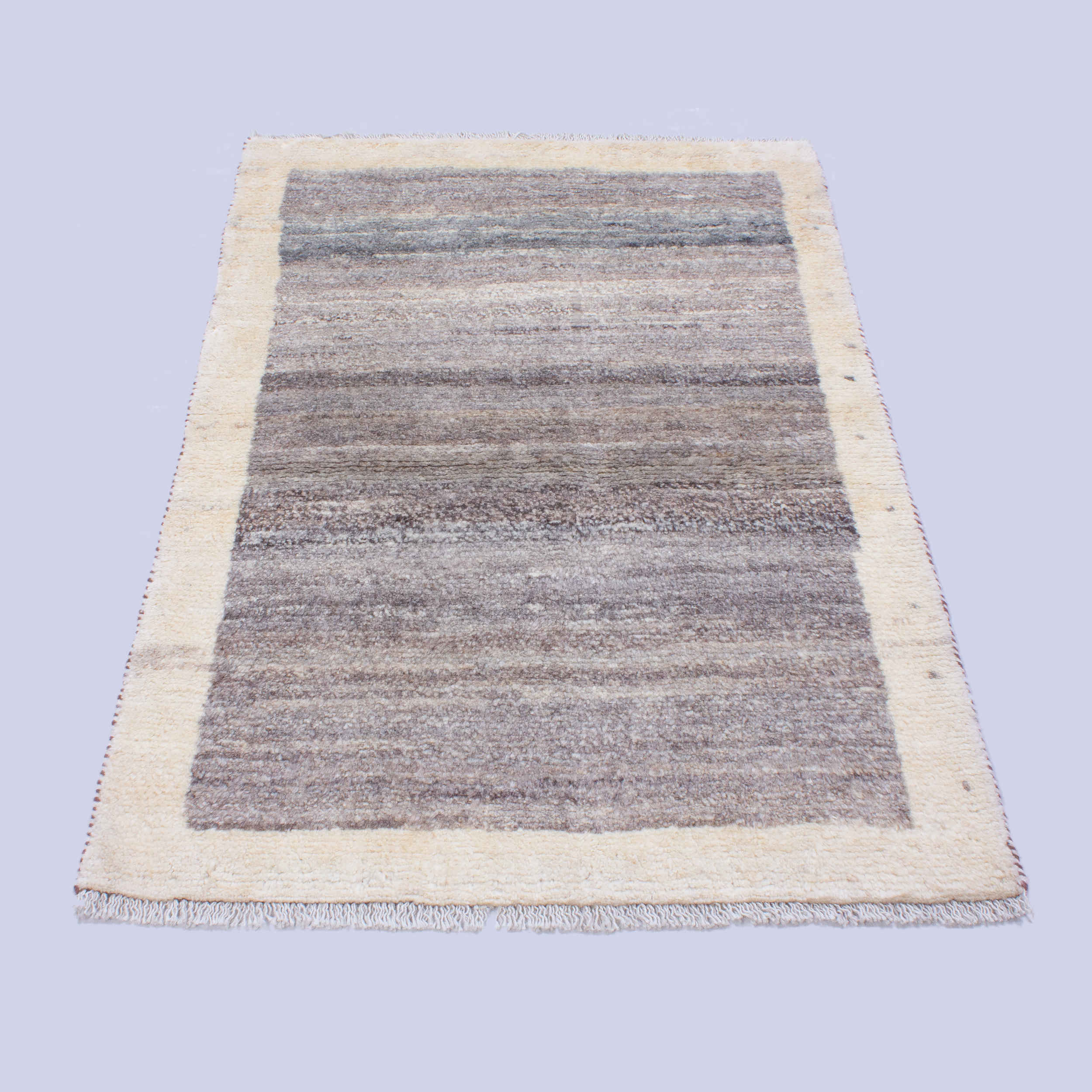 Genuine Persian Gabbeh Wool Rug Handwoven Bordered Brown