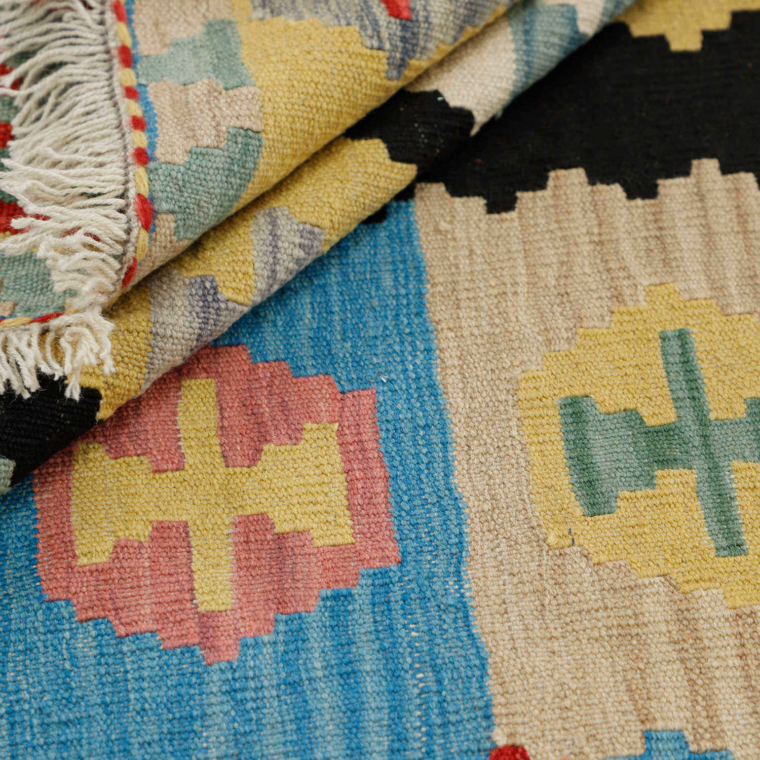 Persian Wool Kilim Rug Handwoven Genuine in Fars Qashqai