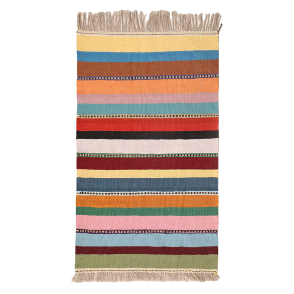 Genuine Persian Wool Kilim Rug Handwoven Striped