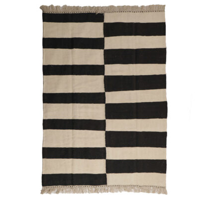 Artisanal Persian Wool Kilim Rug Handwoven in Isfahan Striped
