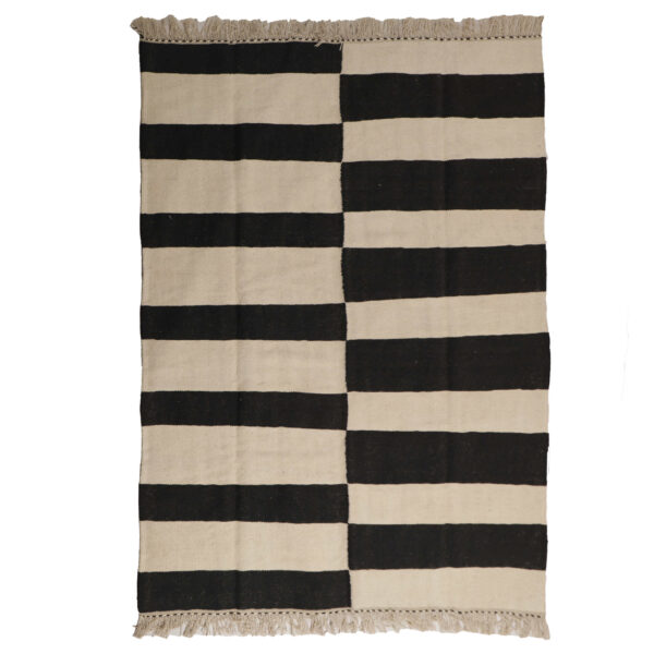 Artisanal Persian Wool Kilim Rug Handwoven in Isfahan Striped