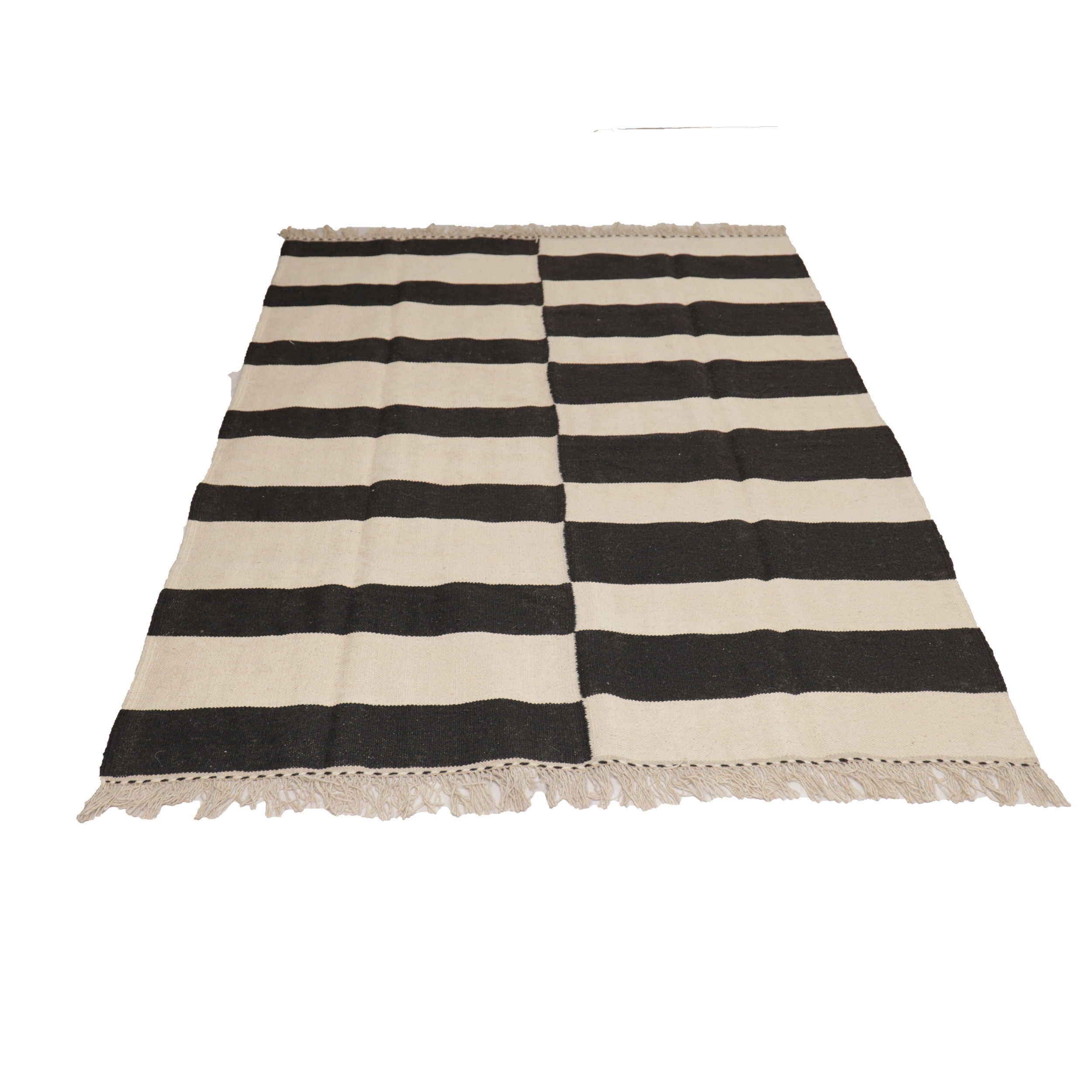 Artisanal Persian Wool Kilim Rug Handwoven in Isfahan Striped