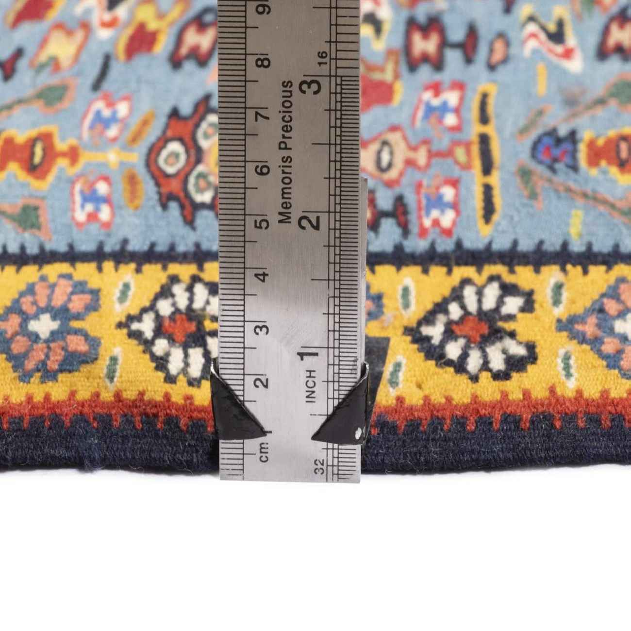 Genuine Persian Wool Kilim Runner Rug Handwoven in Sanandaj Blue