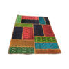 Vintage Persian Hand-Knotted Patchwork Carpet Red & Black