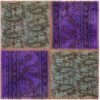 Vintage Persian Hand-Knotted Patchwork Carpet Paisley Purple