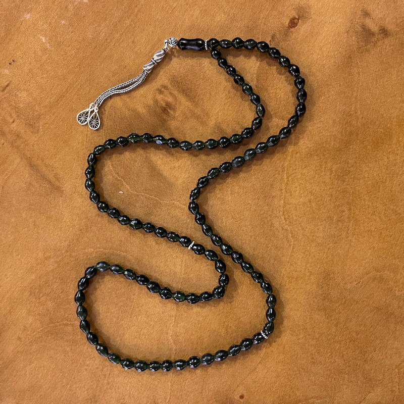 Islamic Afghan Shah Maghsoud Rosary Crafted with 33 Prayer Beads with Silver Cord