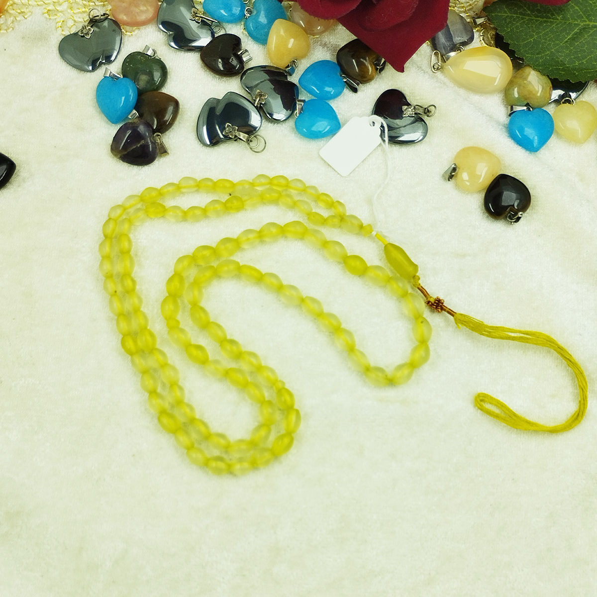 Islamic Afghan Shah Maghsoud Rosary Crafted with 101 Prayer Beads Tasbih Yellow