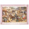 Hand-Knotted Persian Pictorial Rug from Tabriz Depicting Market Scene